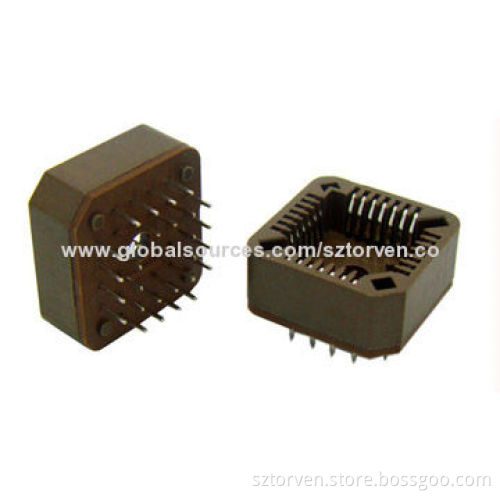 PLCC test socket, 1.27mm pitch 20~84-pins DIP type normal and mini size available
